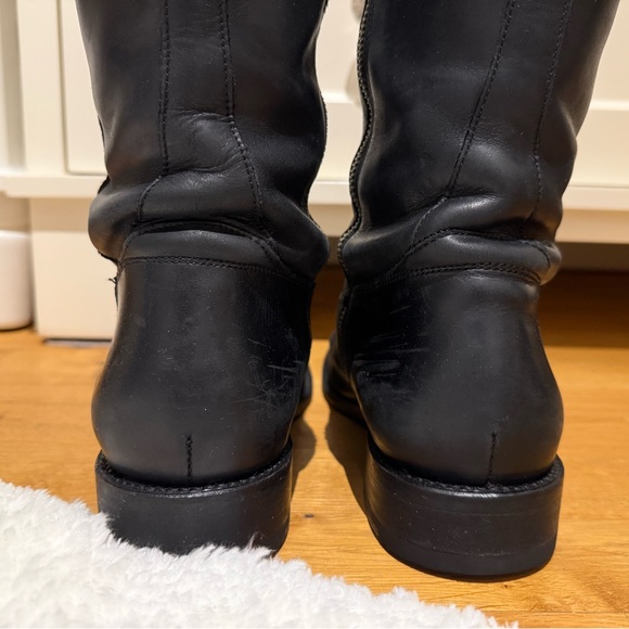 EUC Frye Melissa Leather Equestrian Women’s Tall knee high Boots Sz 11 Blk/Br - Picture 8 of 13